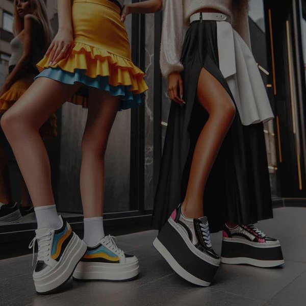 Comment marier des sneakers à plateforme avec des jupes pour un contraste tendance ?